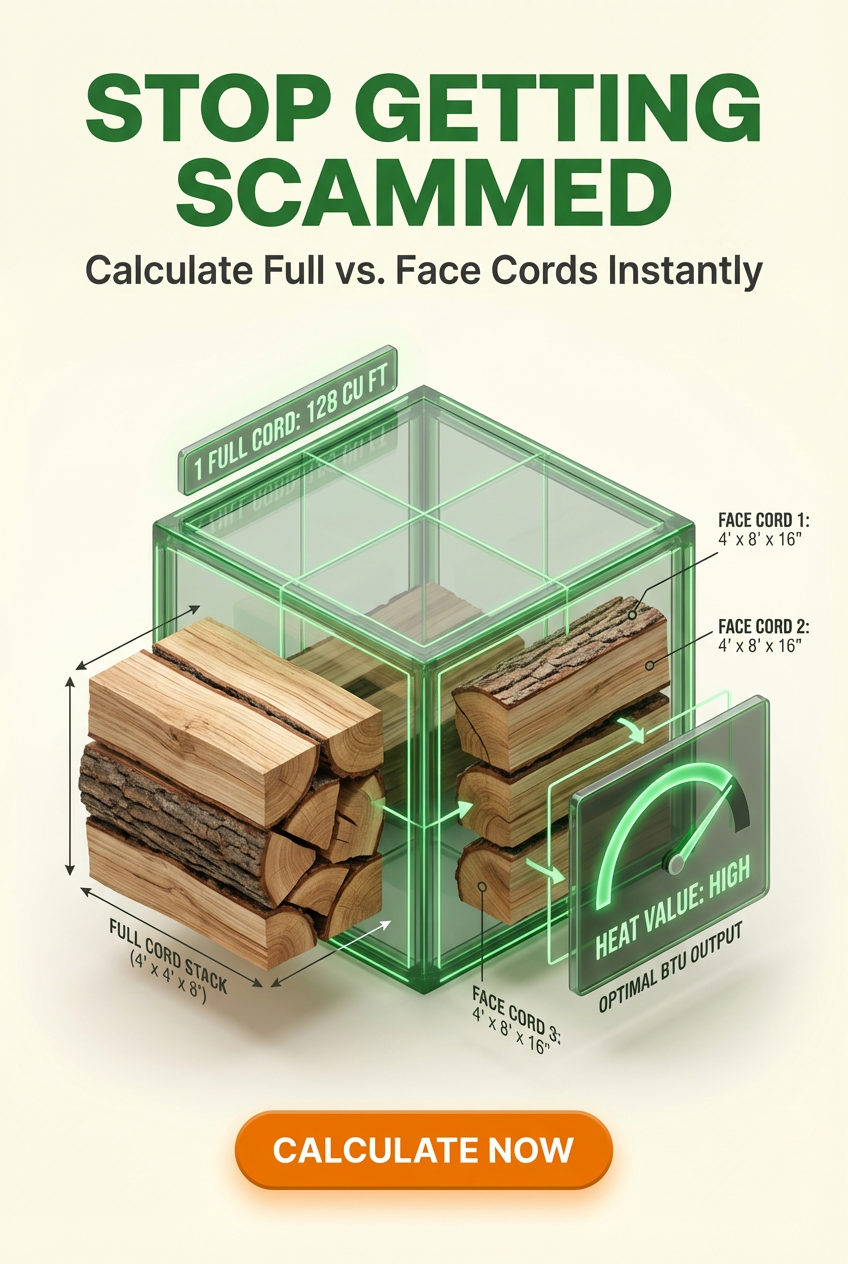 Accurate Firewood Cord Calculator & BTU Heating Guide