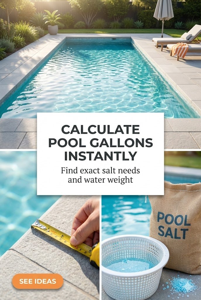 Pool Volume Calculator: Gallons, Salt & Weight