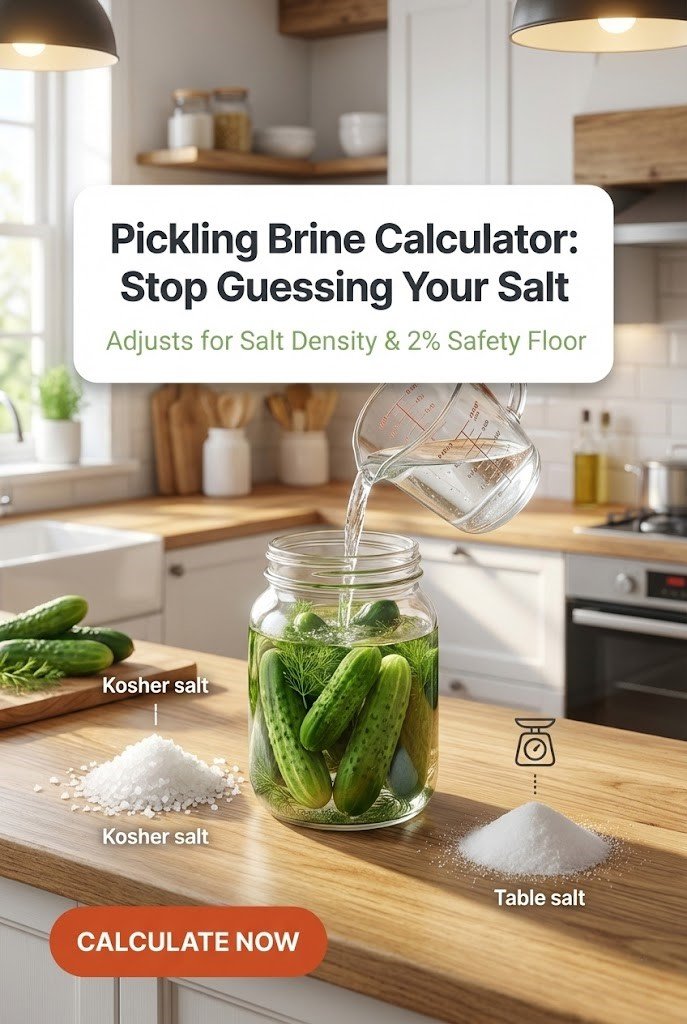 Pickling Brine Calculator: Free Salt Ratio Tool
