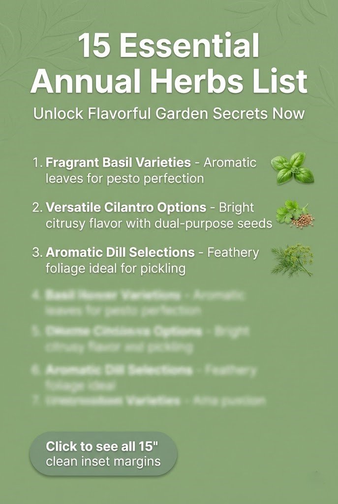 15 Essential Annual Herbs List for Flavorful Gardens